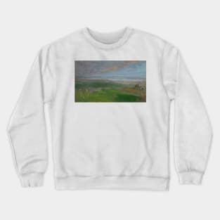 Summer View, Hudson Valley, New York by Frederic Edwin Church Crewneck Sweatshirt